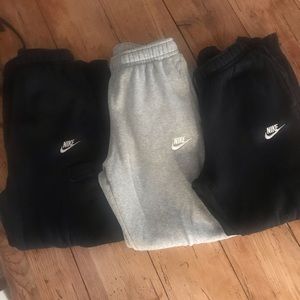 3 pair of mens nike size small sweatpants!